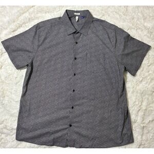 Artefact Mens XXL Reg Fit Abstract Floral Print Button Down Shirt Black White‎